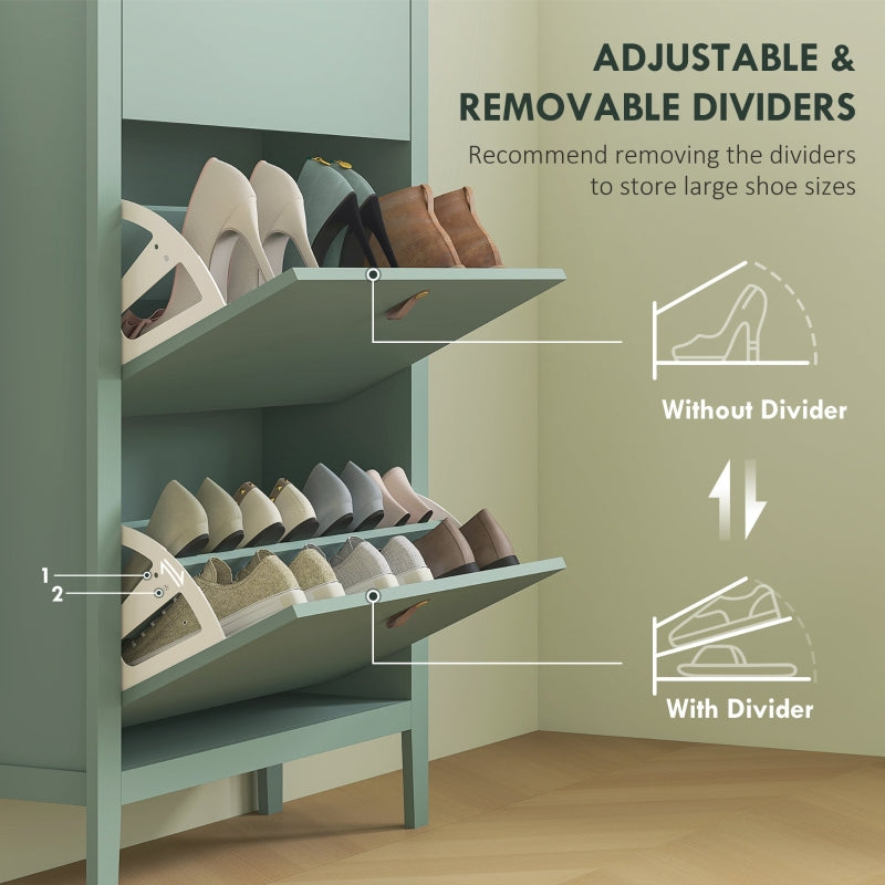 Modern Shoe Cabinet, Three-Drawer, Green