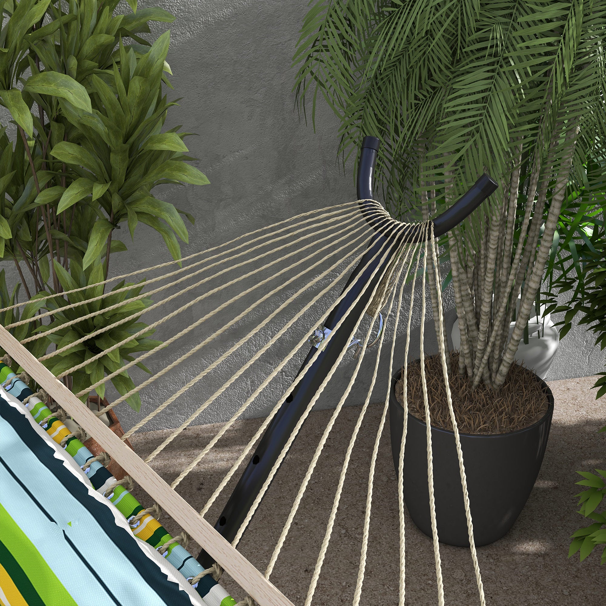 Hammock Stand with Wheels, Adjustable Hooks, Carrying Bag, 220 kg Capacity - Sturdy Steel