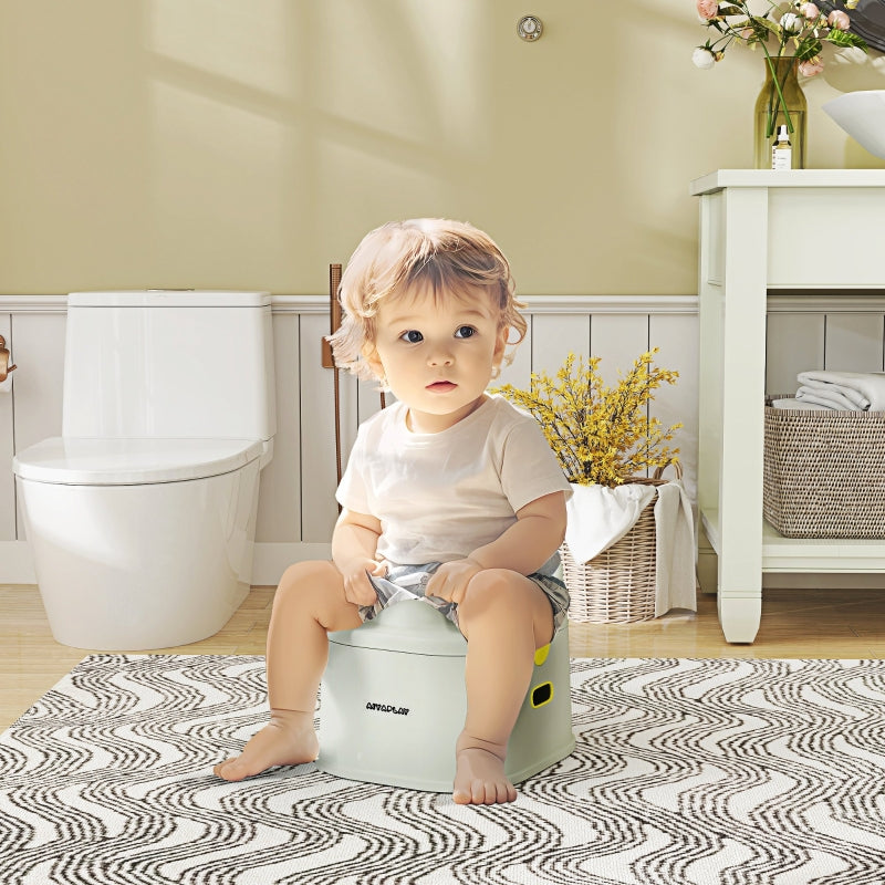 Children's Potty 3-in-1 Removable Top Max 50kg Faux Leather Grey
