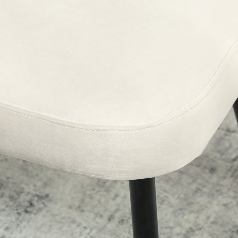 2-Seater Sofa, Modern Upholstered Couch with Metal/Wood Frame, Velvety Beige Fabric