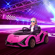 Lamborghini Sian 12V Electric Ride On Car with Remote Control, Pink