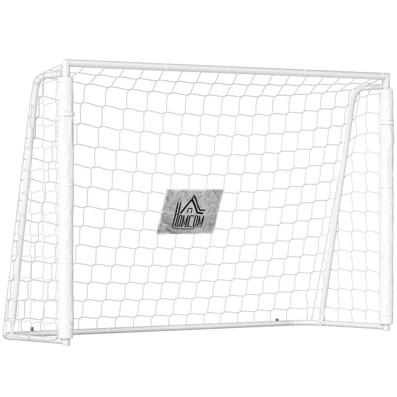 Children's Football Goal with Target Marker and Shock-Absorbing Sleeves, 186x123cm, White