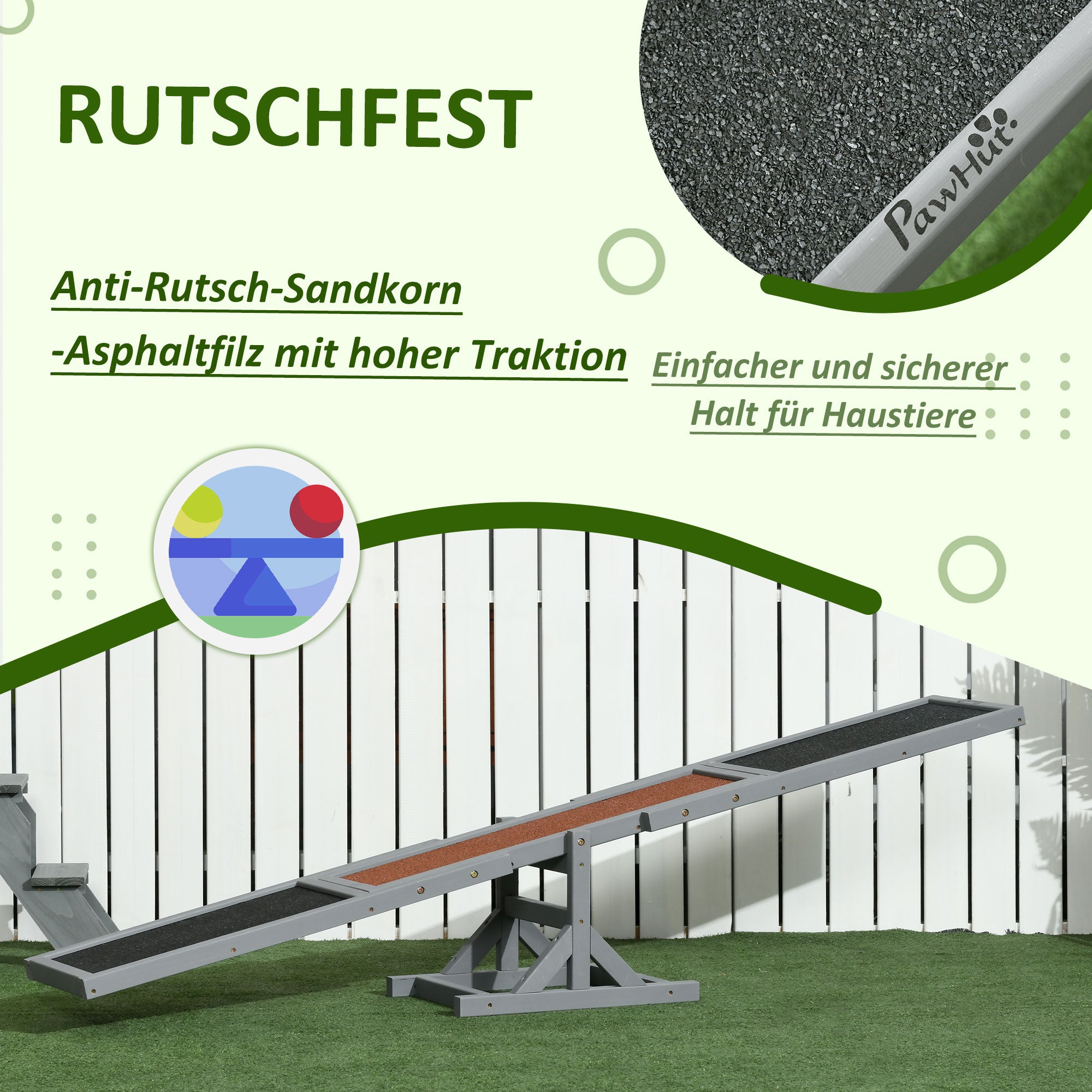 Dog Seesaw Agility Training 180x30x30cm Large Dogs, Wooden