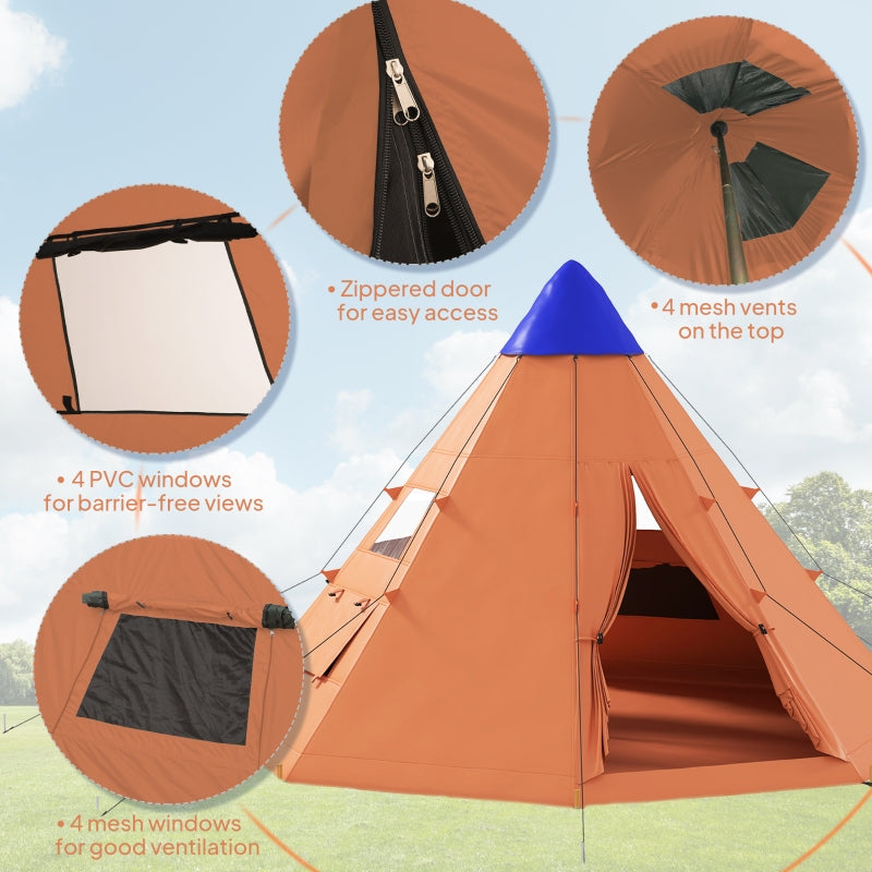 Tipi Tent 6 Men Carry Bag Orange