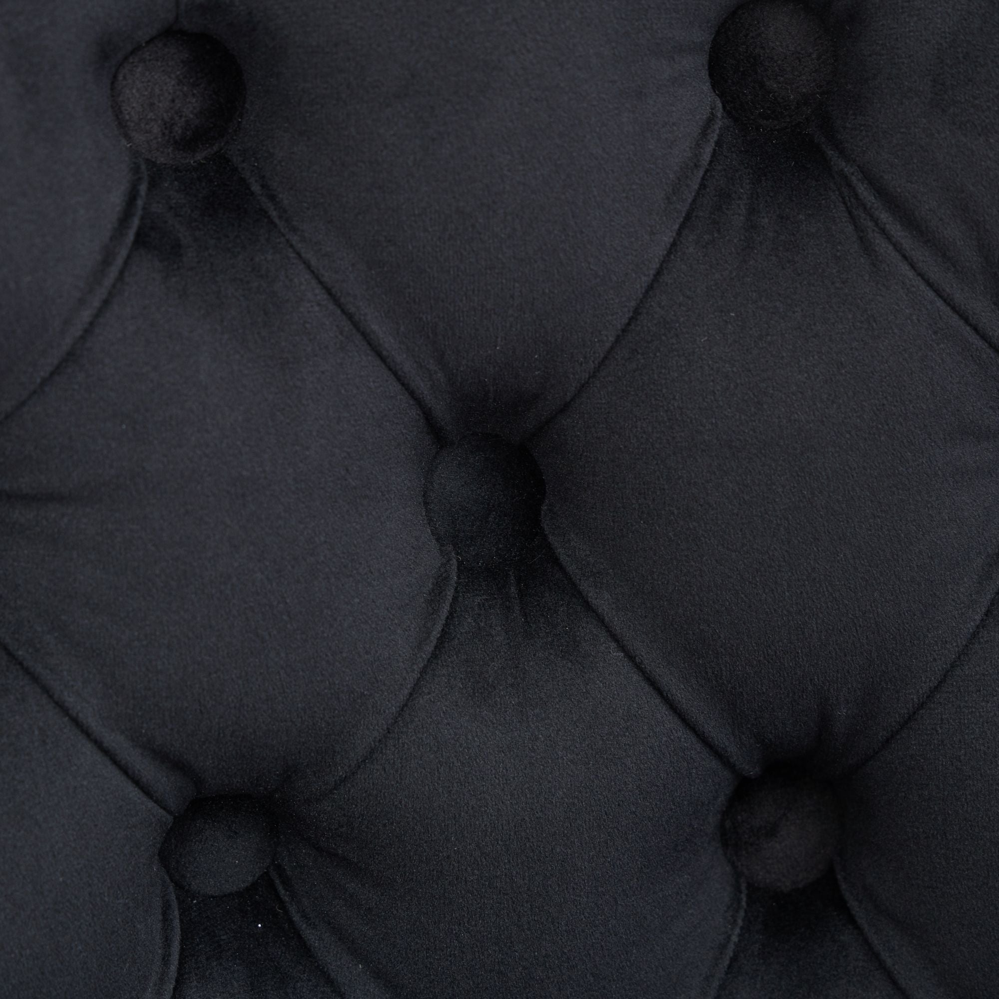 Swivel Velvet Barstools Button Tufted Wooden Legs Set of 2 - Black