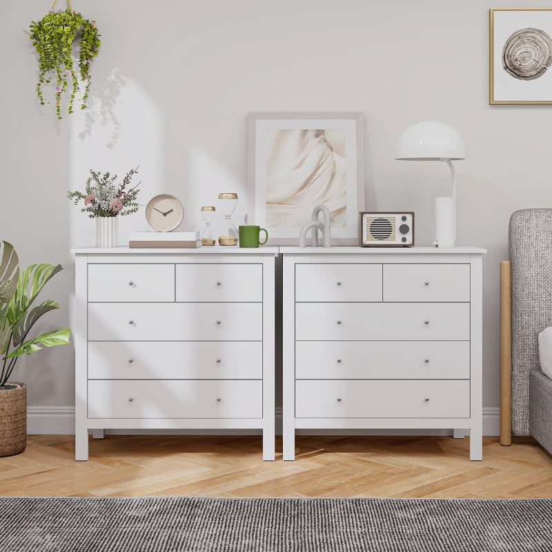 Chest of Drawers Sideboard, Quiet Opening/Closing, Anti-Tip, White