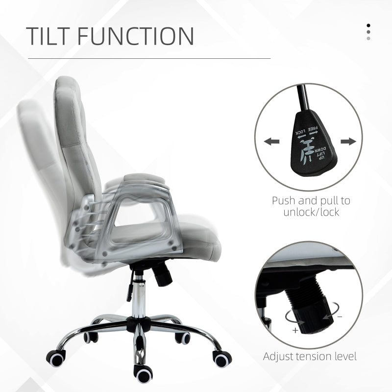 Work Chair, Diamante Back, Velvet-Feel Grey