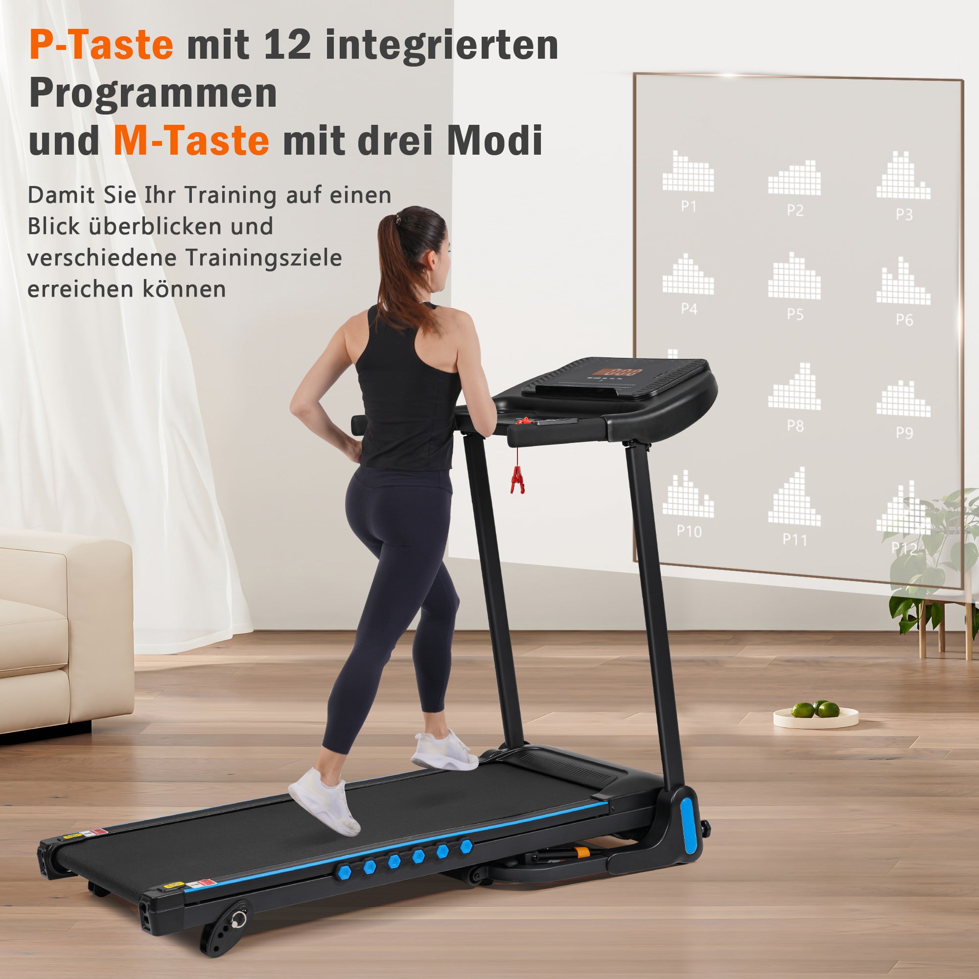 Treadmill for Home, Foldable with 14 km/h & 3.0 HP, LED Display & Bluetooth, Max Load 140 kg