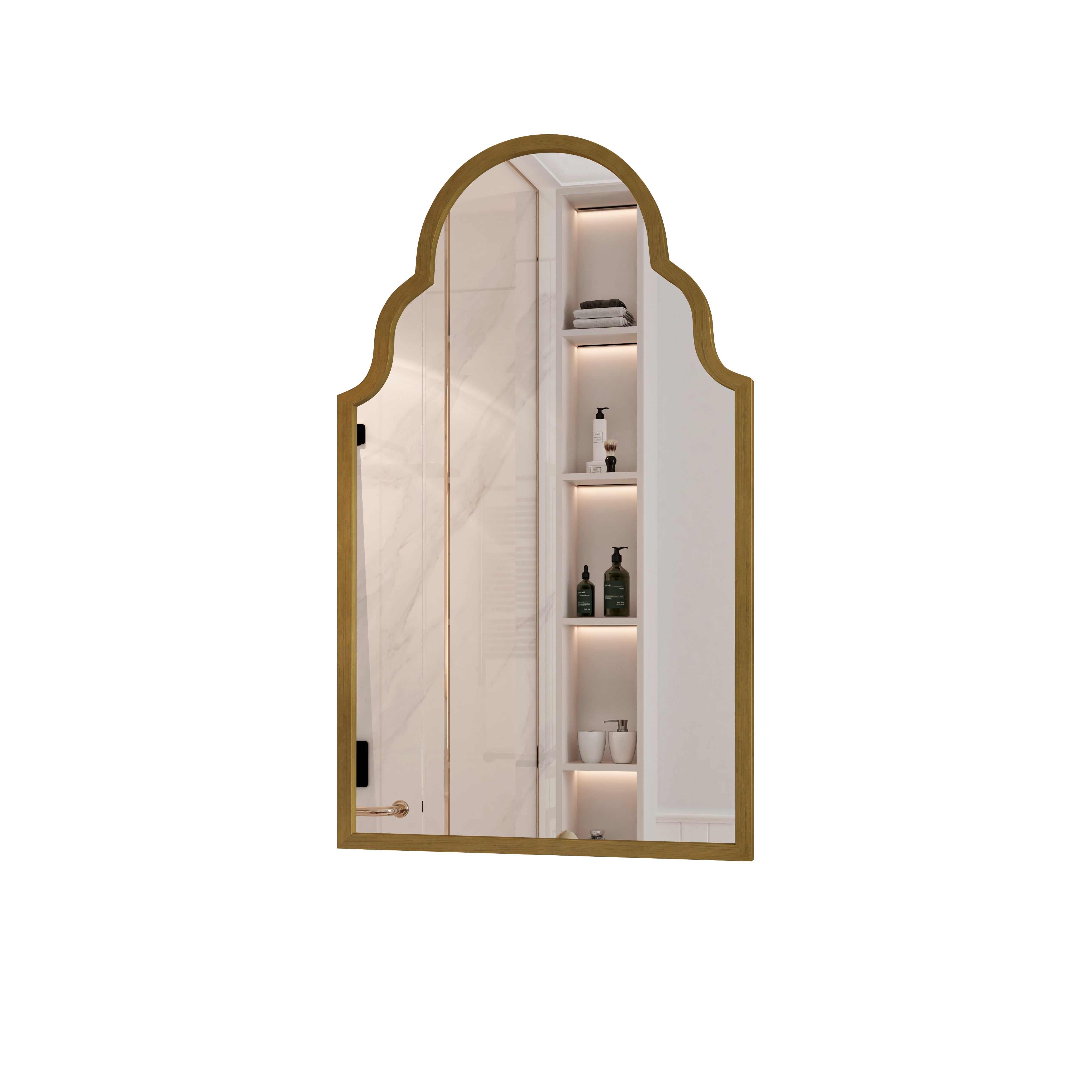 Rectangular Mirror, 61x101CM Wall Metal Frame, Bronze