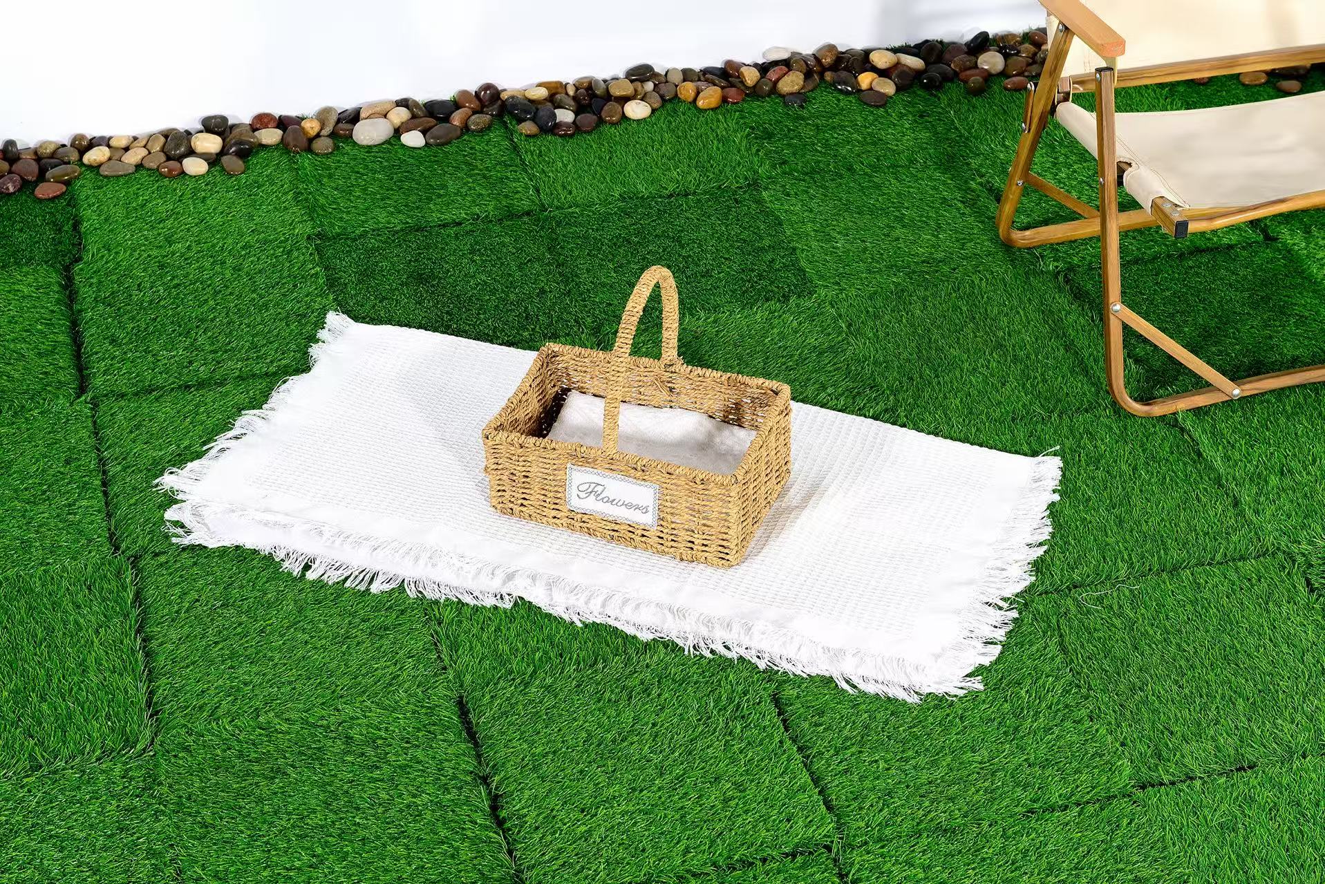 Artificial Lawn Tiles 36pcs Interlocking 12x12 inches - Green