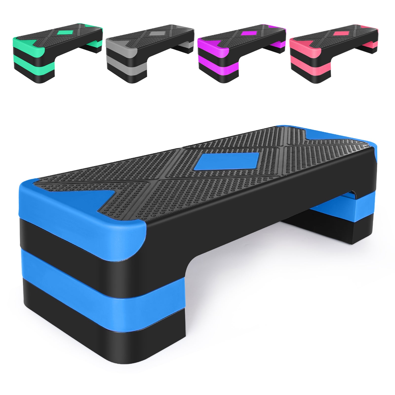 Aerobic Step, Adjustable Height, 68.5cm, Blue