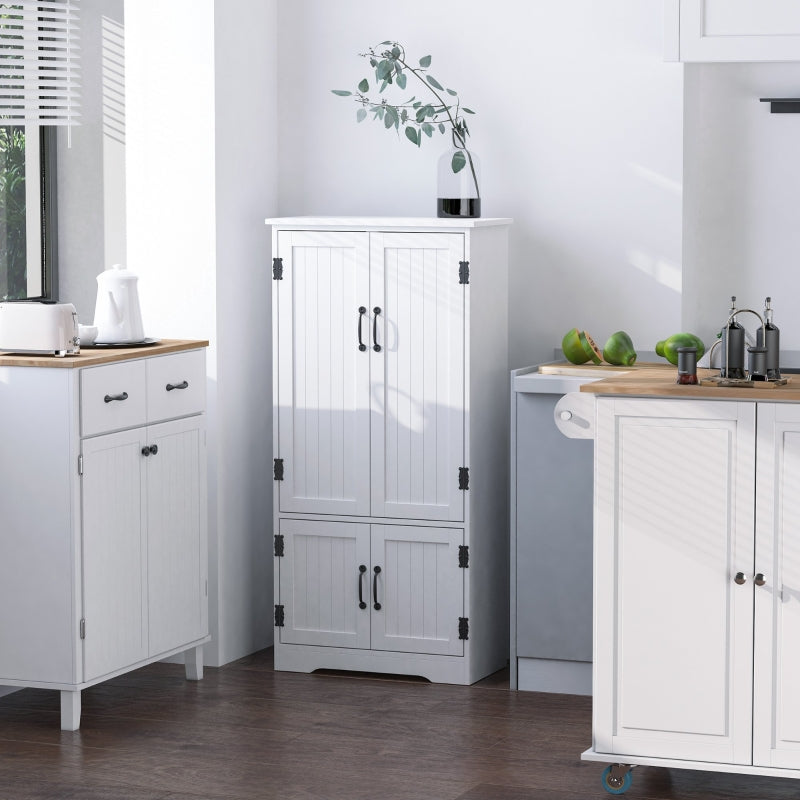 Accent Floor Storage Cabinet with Adjustable Shelves and 2 Doors, White