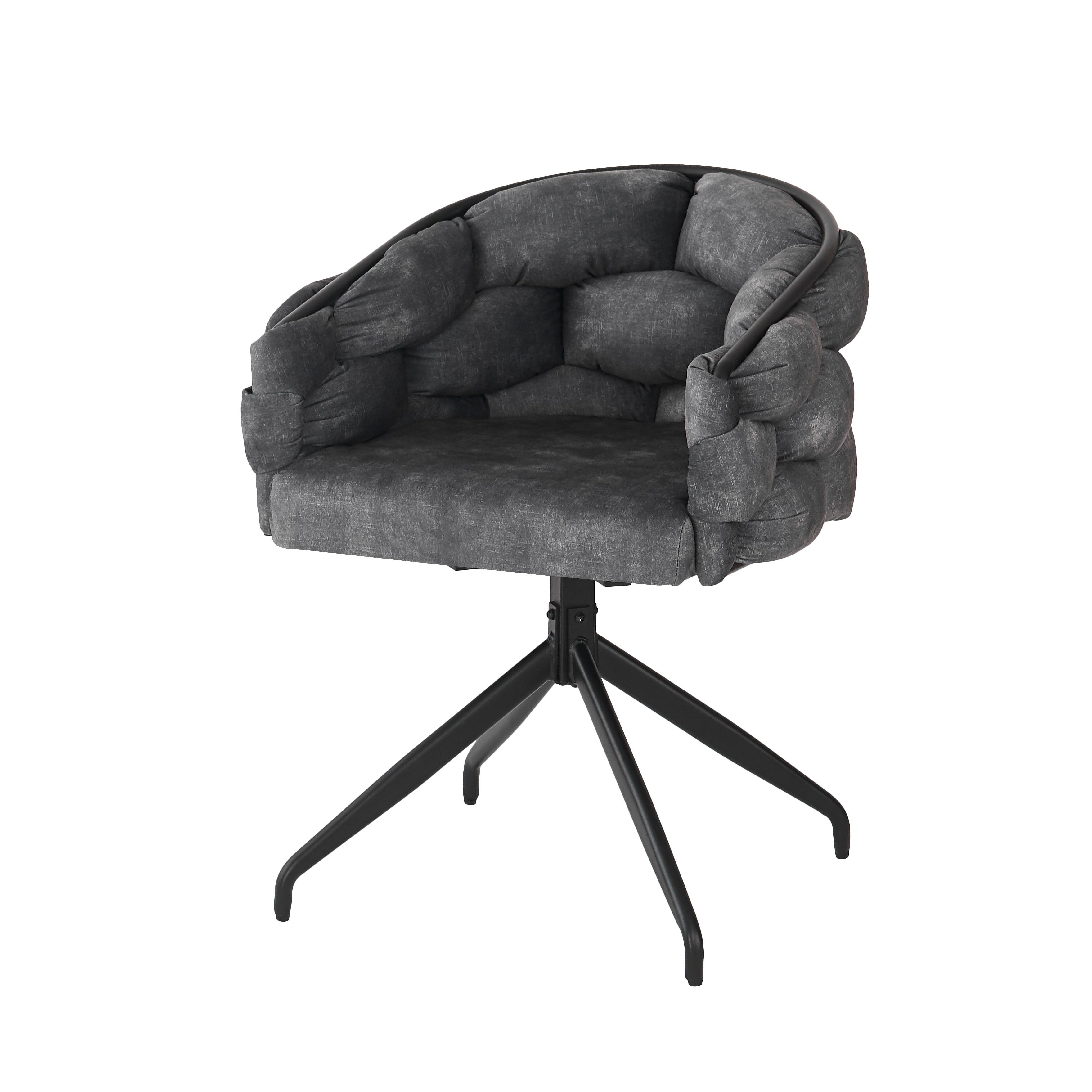 Luxury Velvet Chairs (2 pcs), 360° Swivel with Backrest, Gray