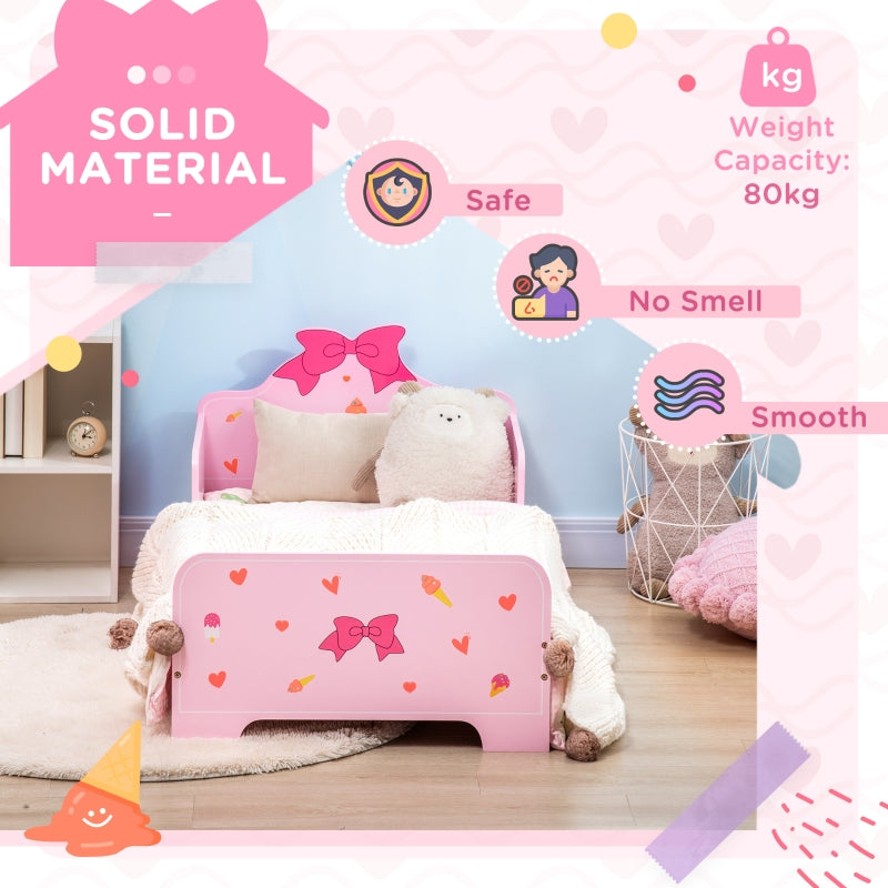 Princess-Themed Toddler Bed Safety Rails Cute Patterns Pink