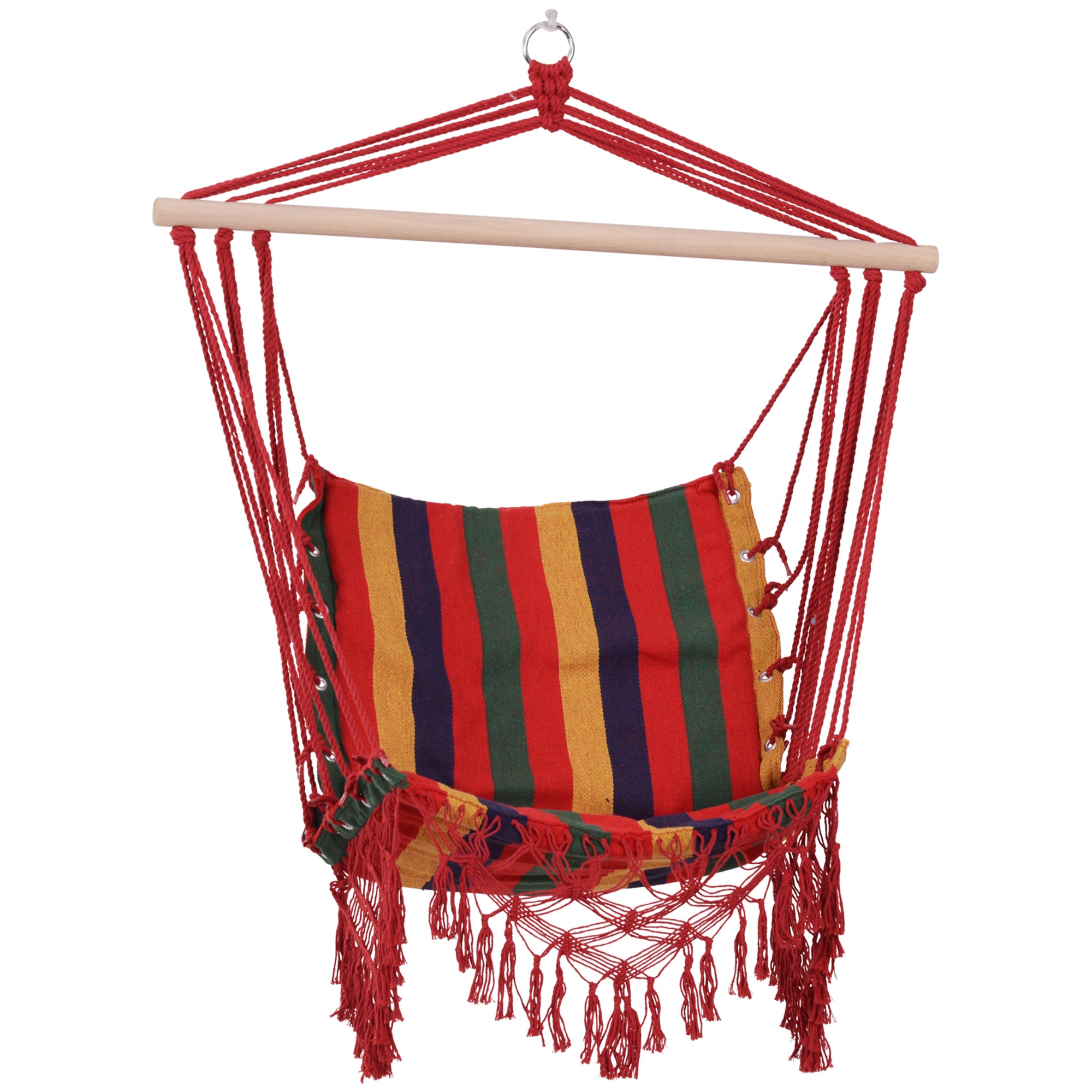 Hammock Chair Swing Hanging Seat Indoor Outdoor Cotton Polyester Multicolor