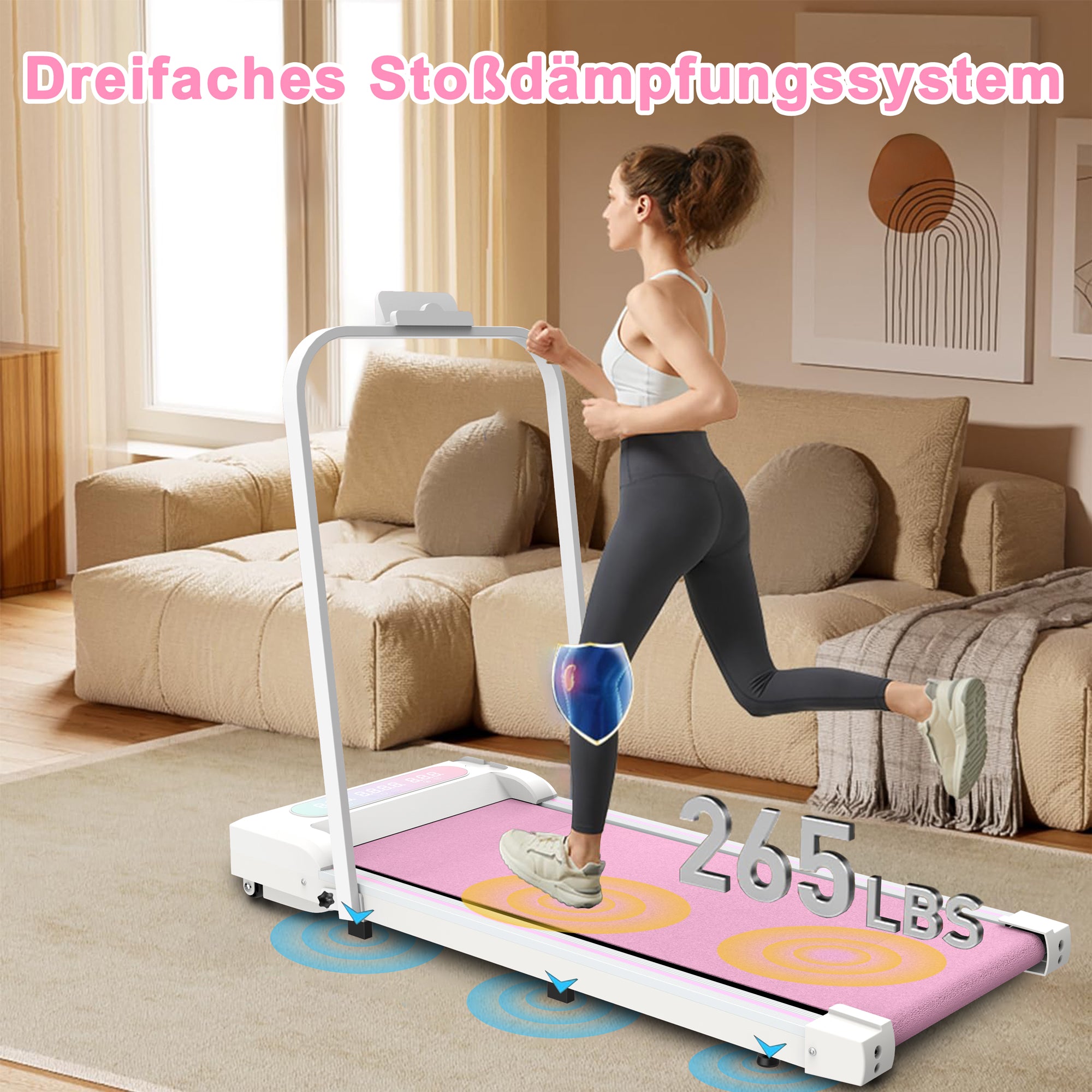 Foldable Treadmill Walking Pad Desk, 2.5 HP Motor 8km/h, Mini
