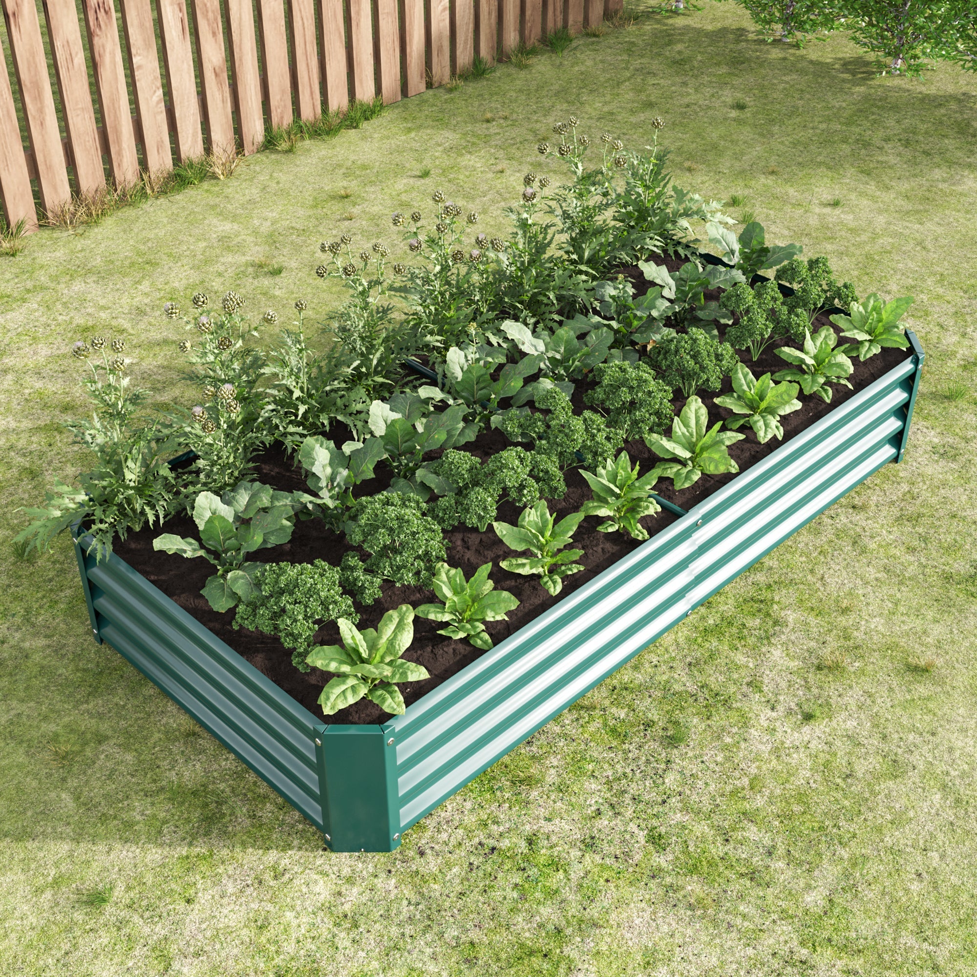 Raised Bed Metal Plant Bed, Robust Sheet Steel, Rust Protection, Anthracite