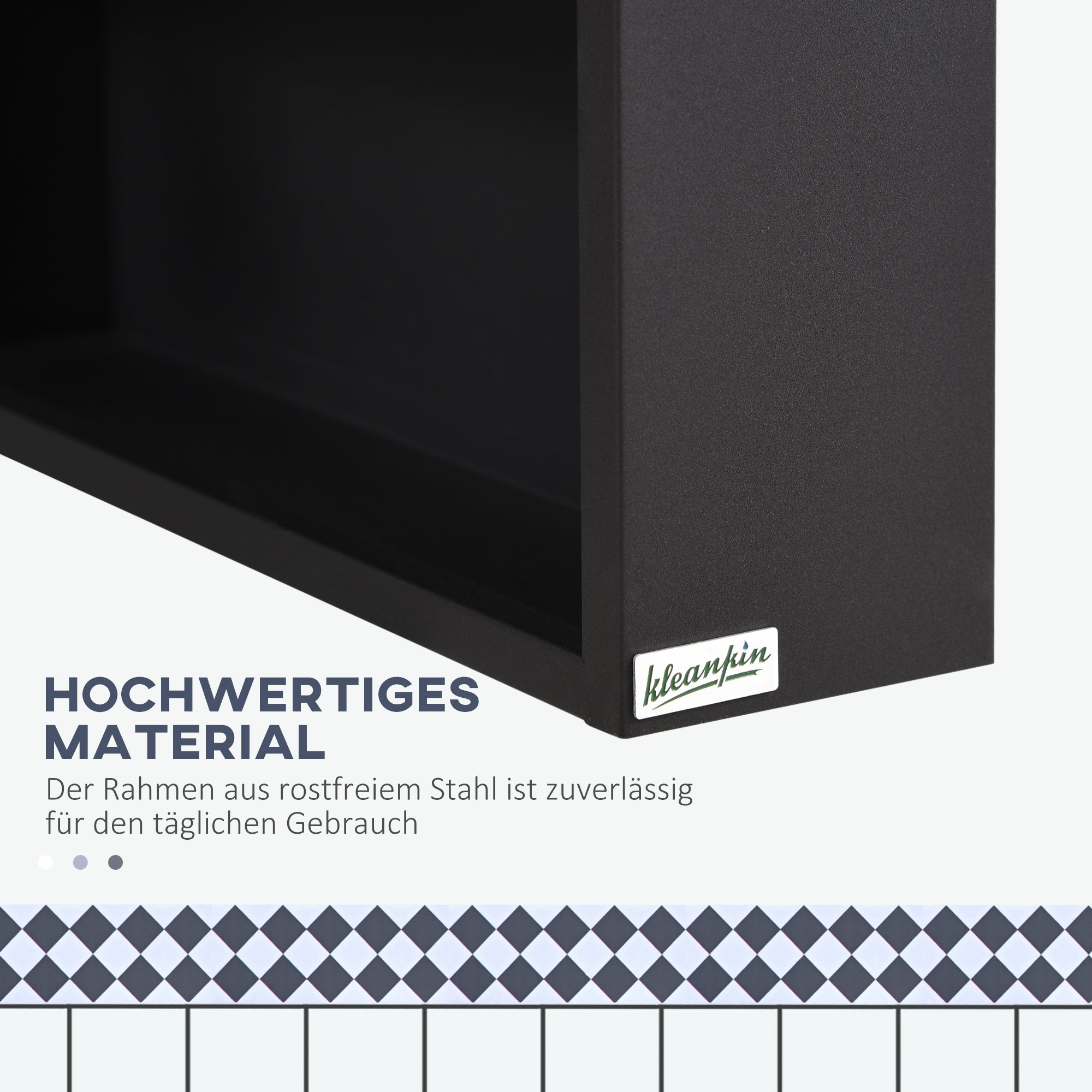 kleankin Mirror Cabinet with 2 Interior Shelves & Open Glass Shelf, Stainless Steel