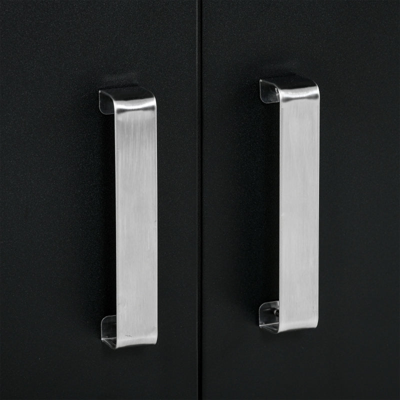 Gas Grill BBQ Cart 3 Burners 1 Side Burner Multifunctional 110x50x100 cm Steel Black