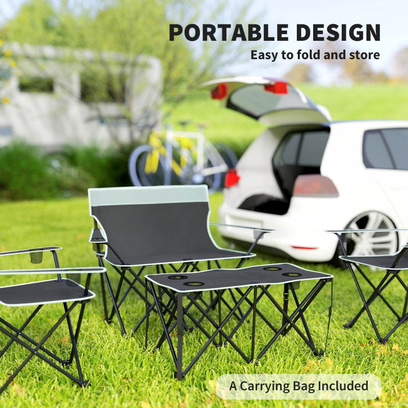 Four-Piece Portable Folding Picnic Table Set - Grey