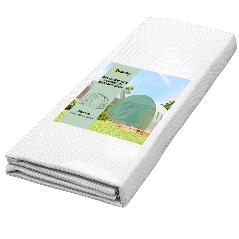 4 x 3 x 2m Polytunnel Greenhouse Replacement Cover with Roll-up Windows, PE, Green