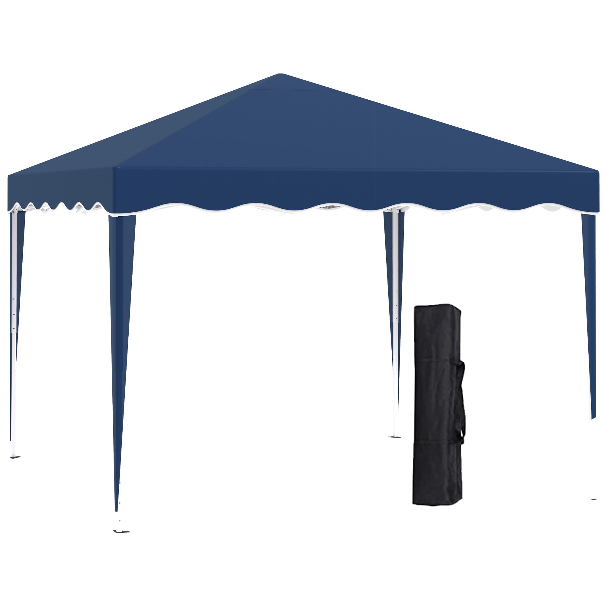 Folding Gazebo 3x3m, Height Adjustable with Carry Bag, Steel and Oxford Blue