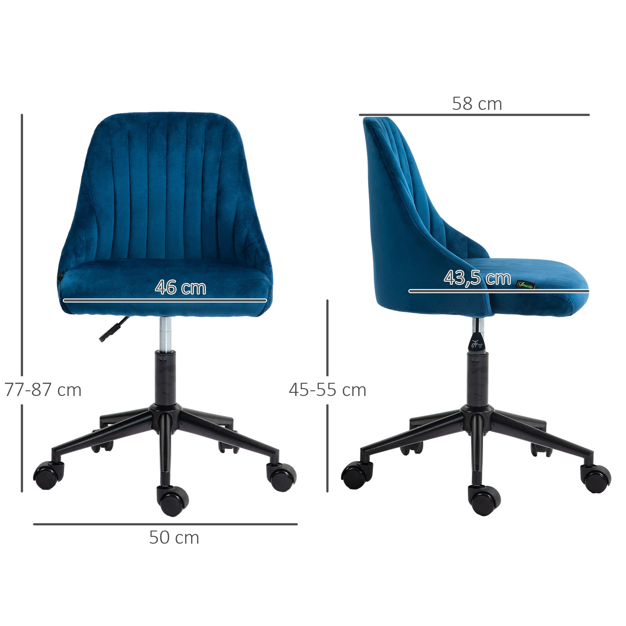 Office Chair Swivel Height Adjustable Ergonomic Desk Chair, Blue