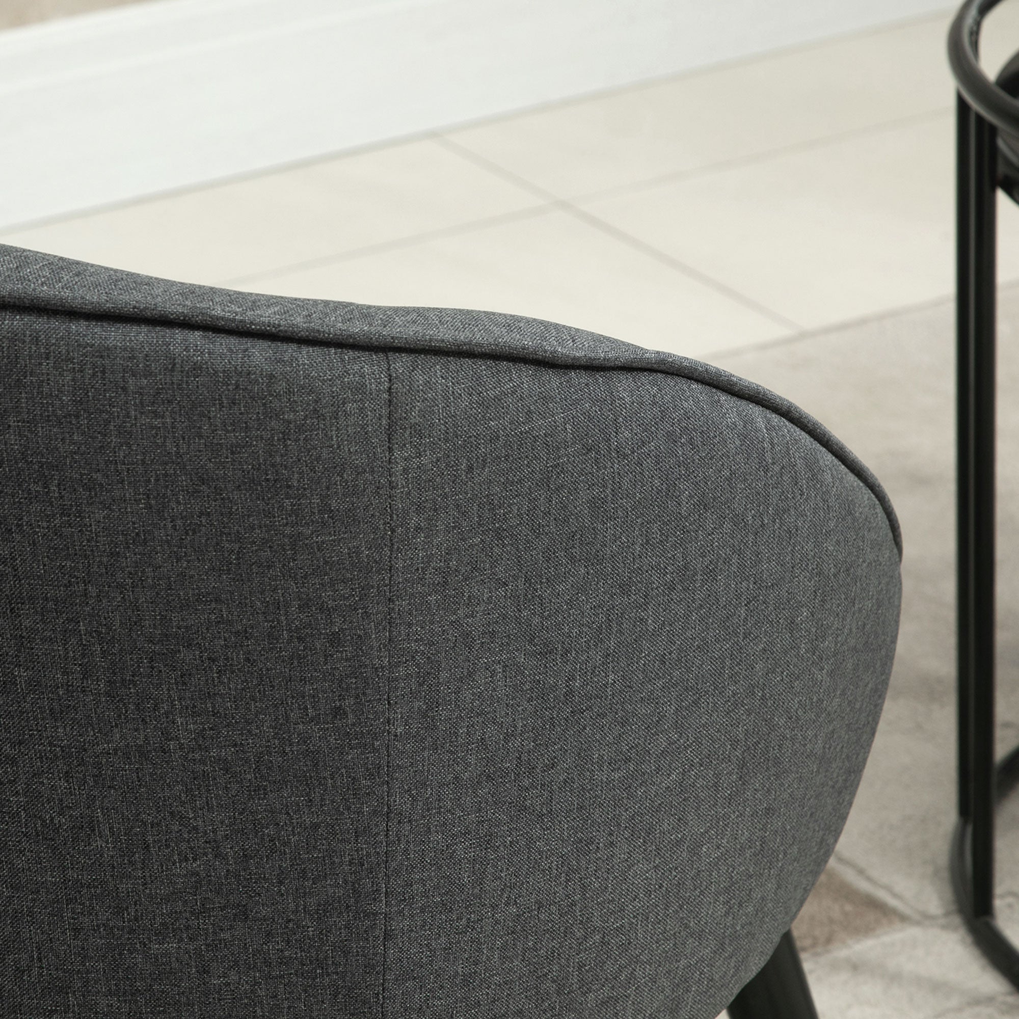 Lounge Chair Modern Upholstered Dining/Office/Cocktail Wood Grey