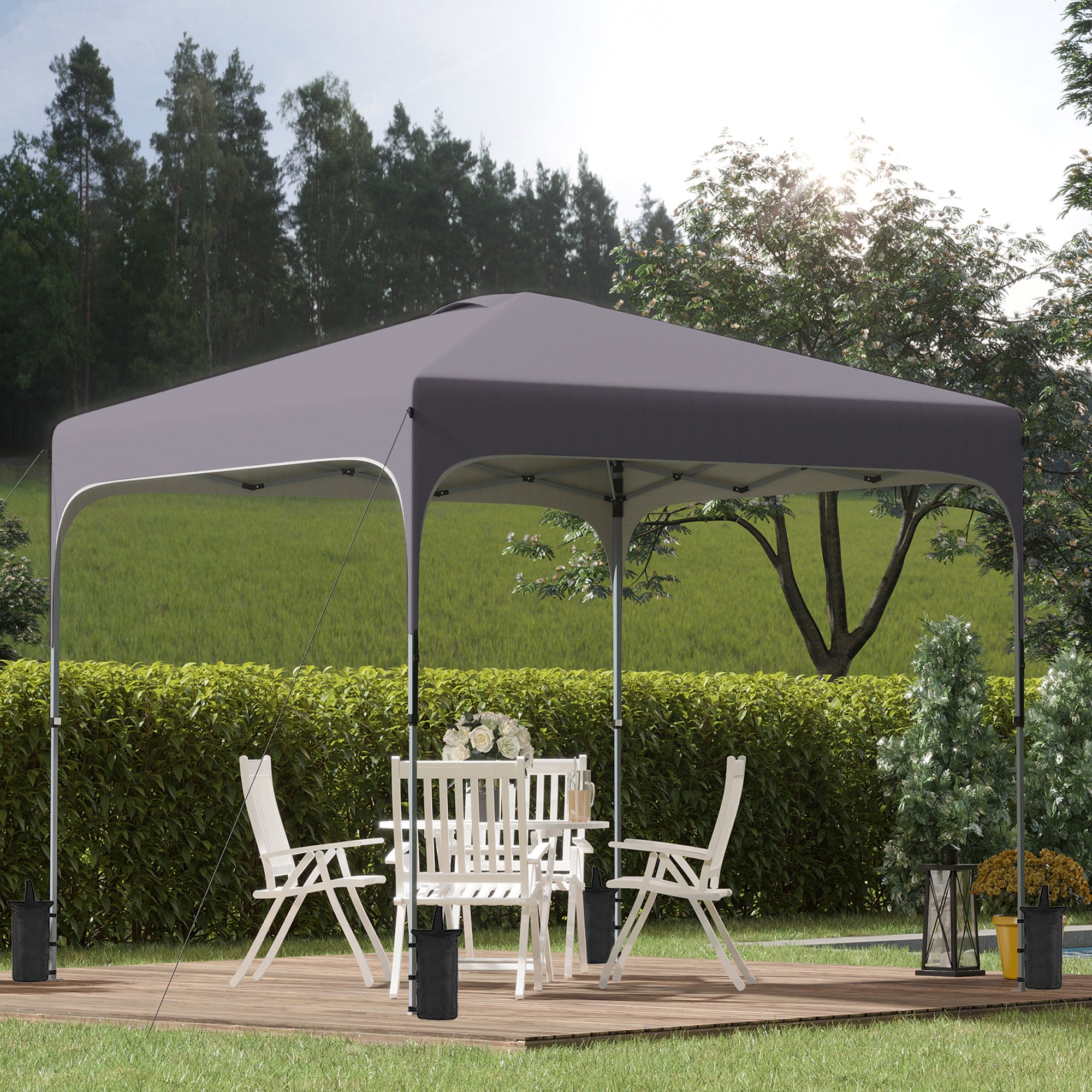 Pop Up Gazebo, 3 x 3(M) UPF 50+ Foldable Canopy Tent with Wheeled Carrybag, Dark Grey