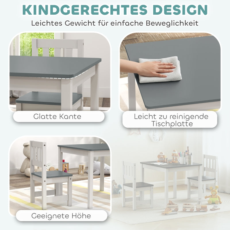 Children's Table Set 3-Piece 56x52x48 cm - Grey