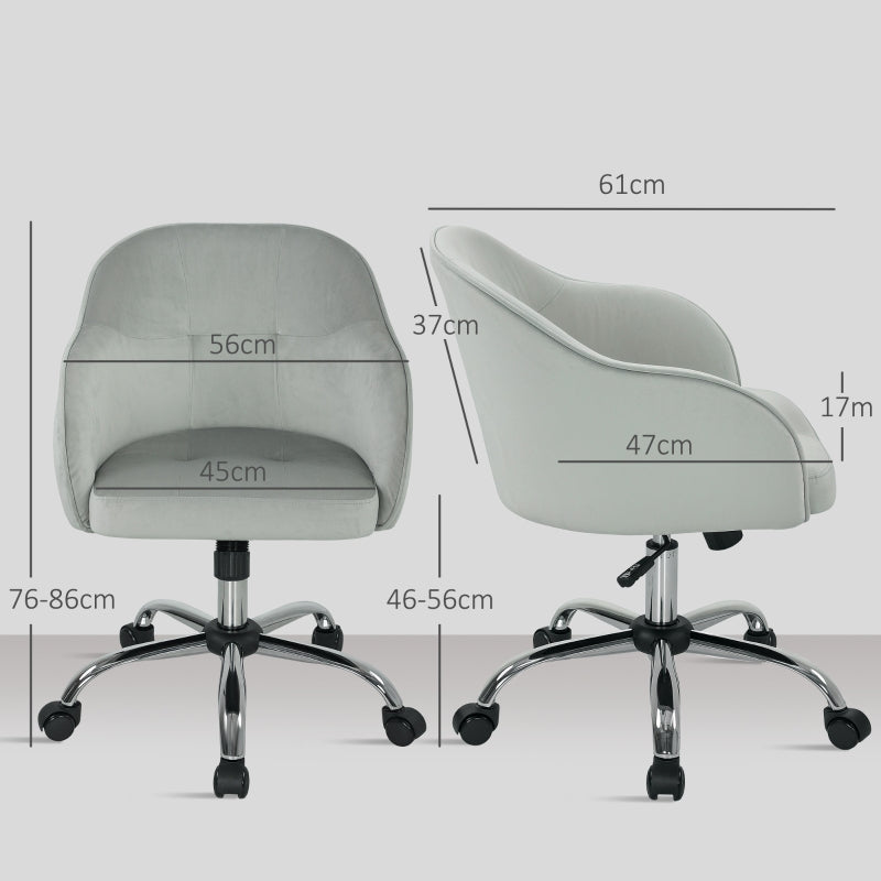 Office Chair 46-56 cm Velvet-feel - Grey