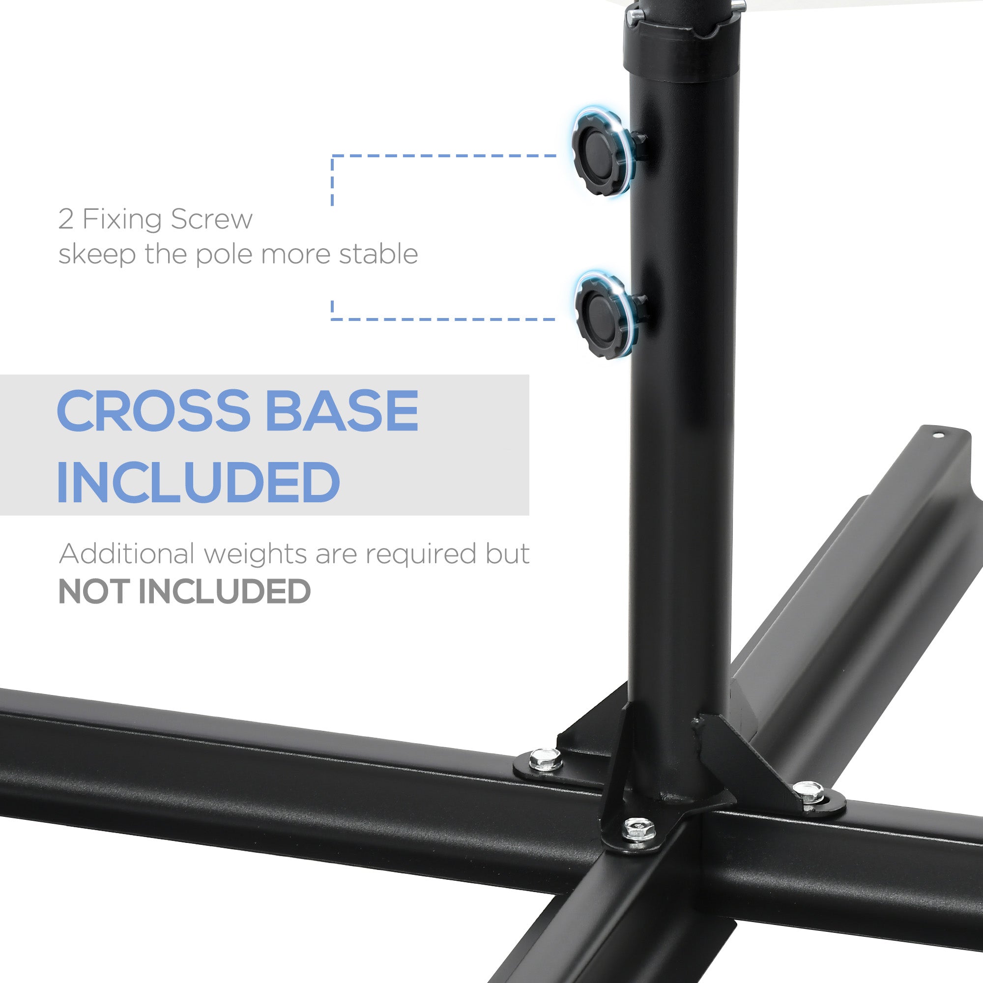 2.5M Garden Cantilever Parasol, Offset Roma 360° Rotation Cross Base, Green