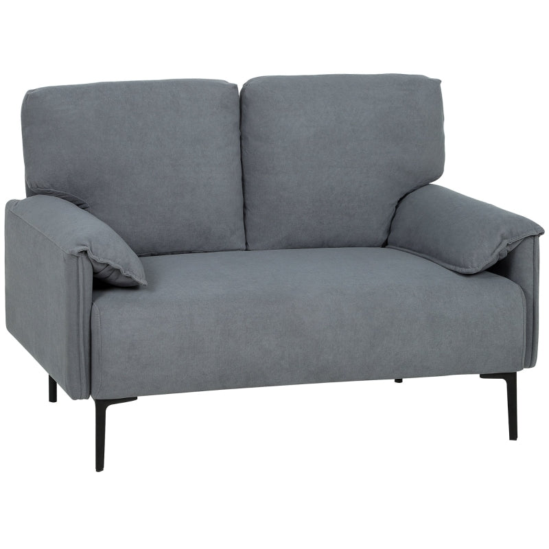2-seater Sofa, Thick Cushions Upholstered, Velvet Gray