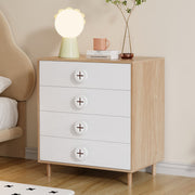 Nightstand/Chest of Drawers 4-Drawer Storage Cabinet Lacquered Panel White
