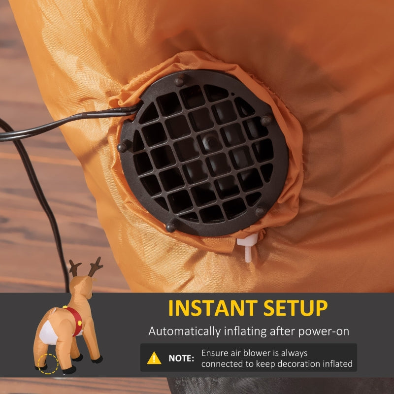 Christmas Inflatable Reindeer Decoration, 6ft Indoor Outdoor w/ Lights