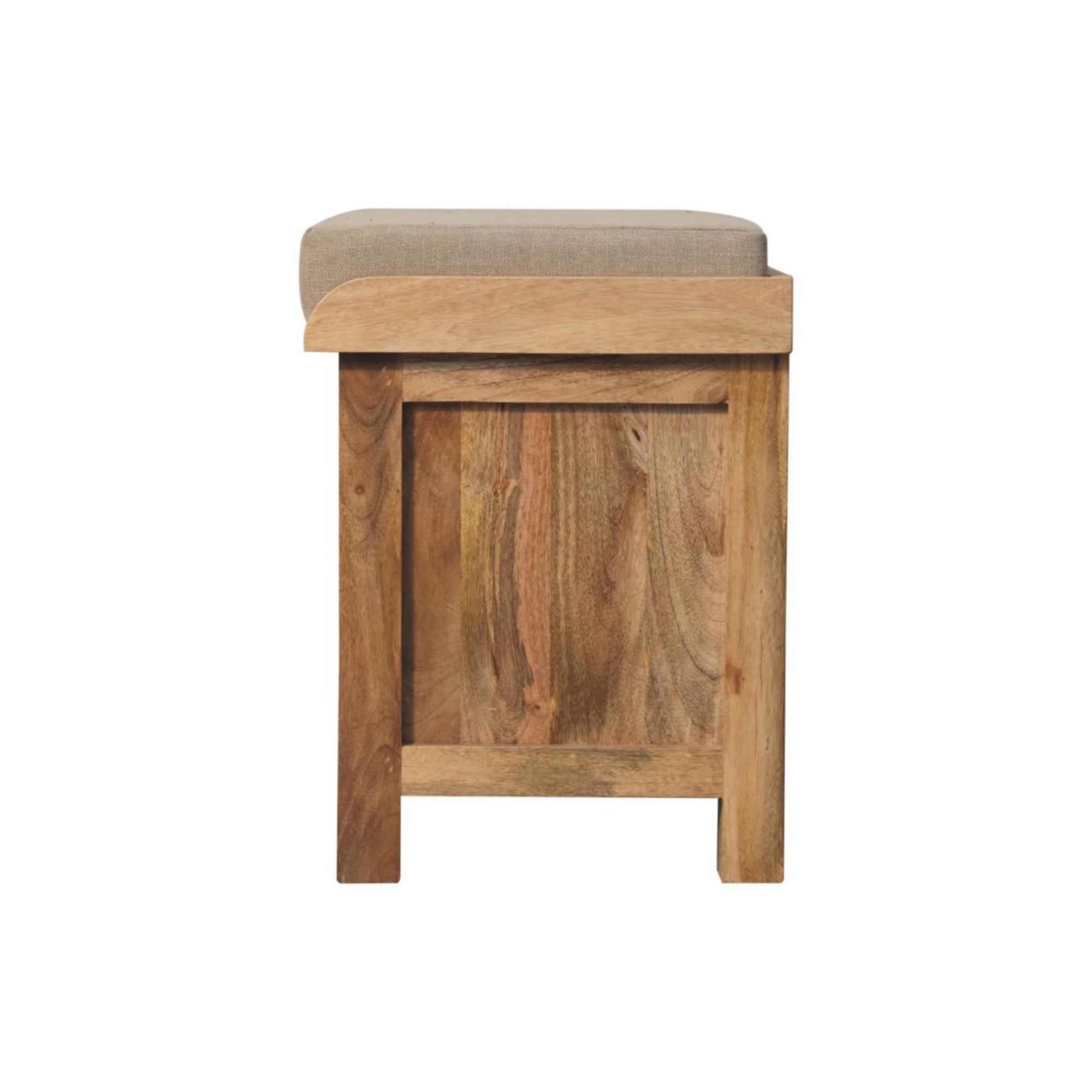 Solid Wood Rattan Basket Bench with 2 Pull-out Storage Baskets, Light Brown