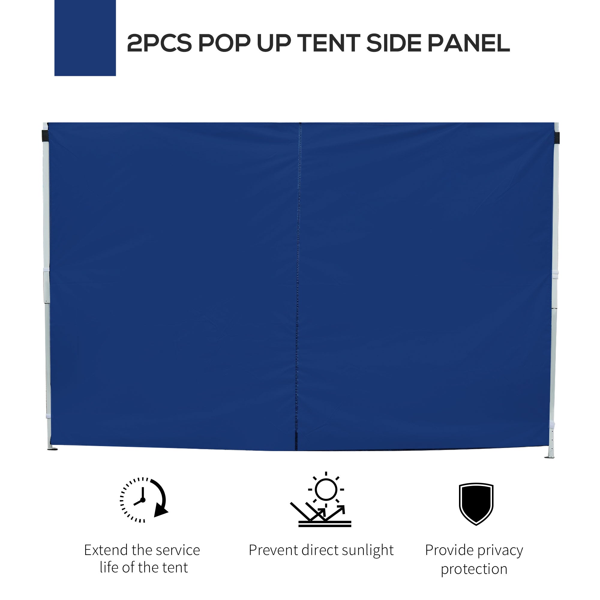 3m Gazebo Side Panel Wall with Window, Replaceable Blue