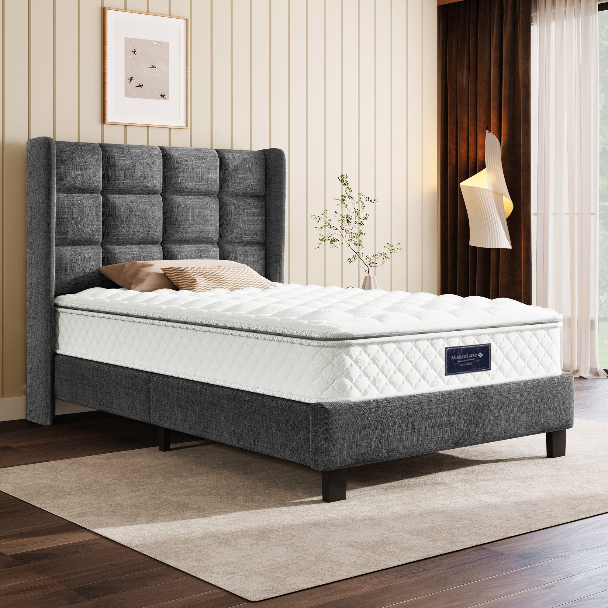 Spring Mattress, 7-Zone Cold Foam Pocket Springs, 90x200cm, Oeko-Tex Certified, Quilted Microfiber, H3 Firmness, 25cm Height
