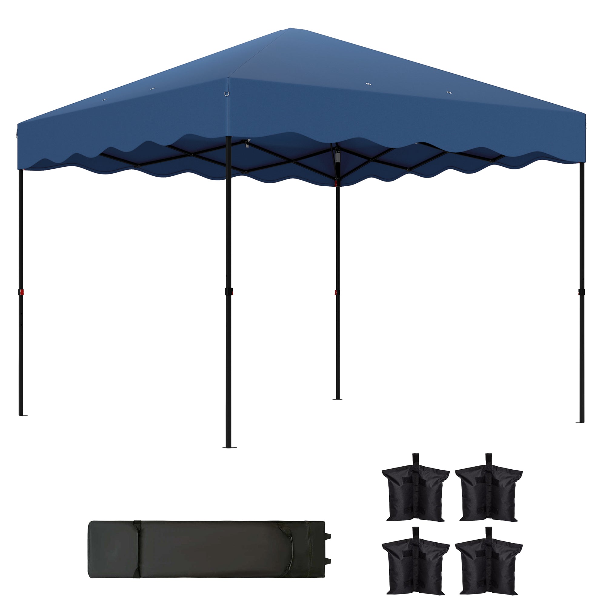 Gazebo 3x3m Pop-Up, Water-Repellent, UV Protection 50+, Dark Blue