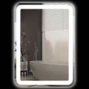 kleankin LED Bathroom Mirror 50x70cm, 3 Light Colors, Touch Switch, Anti-Fog, Tempered Glass Silver