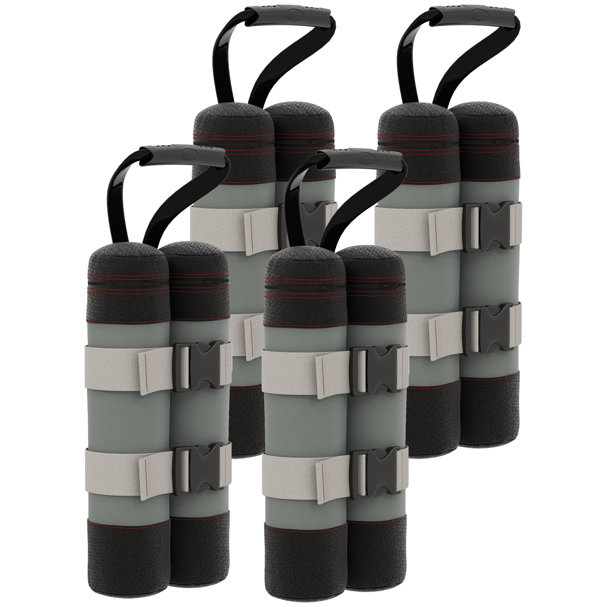 Pavilion Sandbags Set of 4 Robust Weights for Pop-Up, Grey Black Oxford Fabric