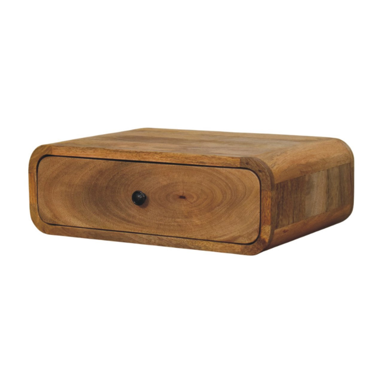 Solid Wood Avora Wall-Mounted 1 Drawer Nightstand, Oak-ish Brown