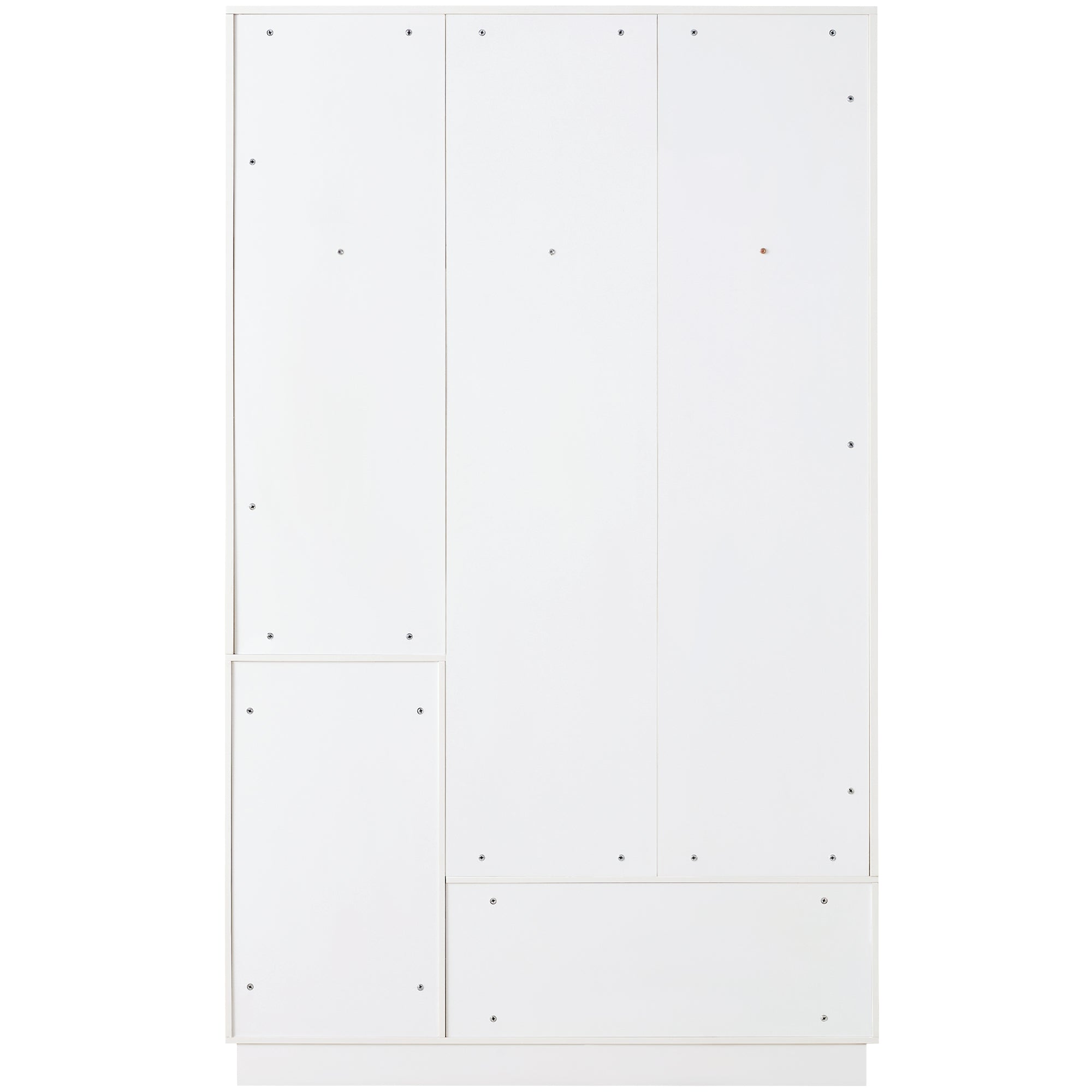 Wardrobe Set with Bench & Shoe Rack, Multifunctional Storage, White