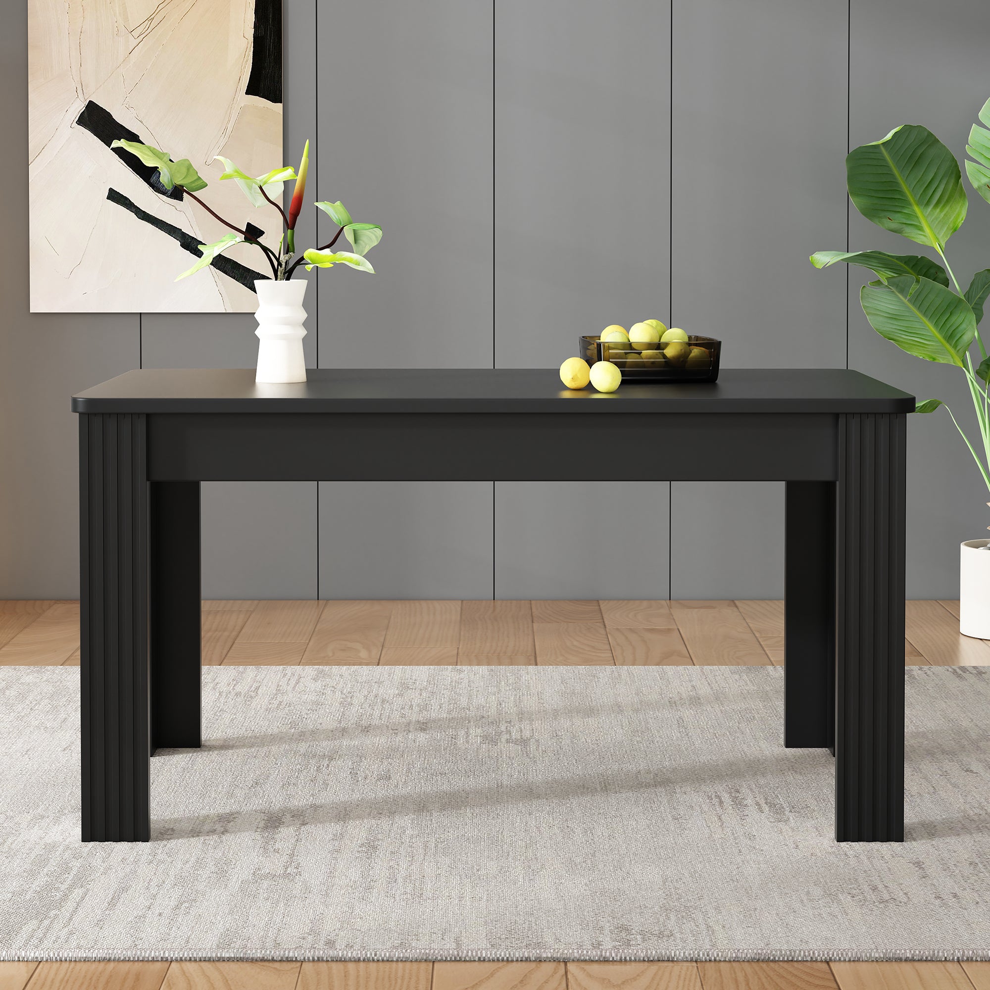 Dining Table Rectangular Modern Simple - Black