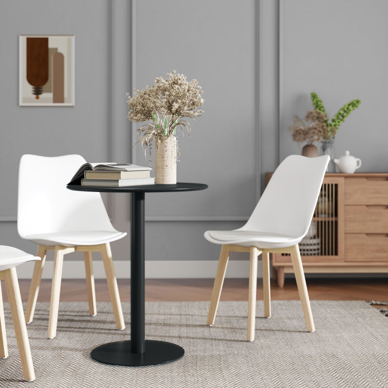 Dining Table, Round Modern 2-Person Ø60 x 72 cm Steel, Black
