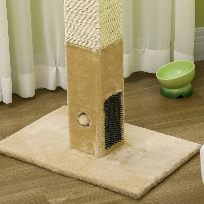 Cat Scratching Post, 79 cm Cat Tree with Toys, Plush Beige