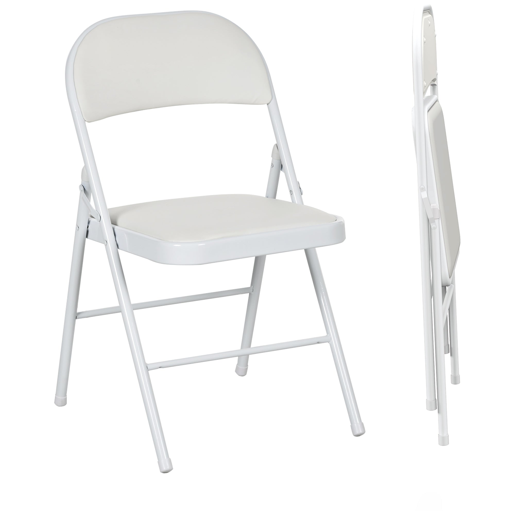 Folding Camping Chair, Padded, Foldable, 120 kg Load, White