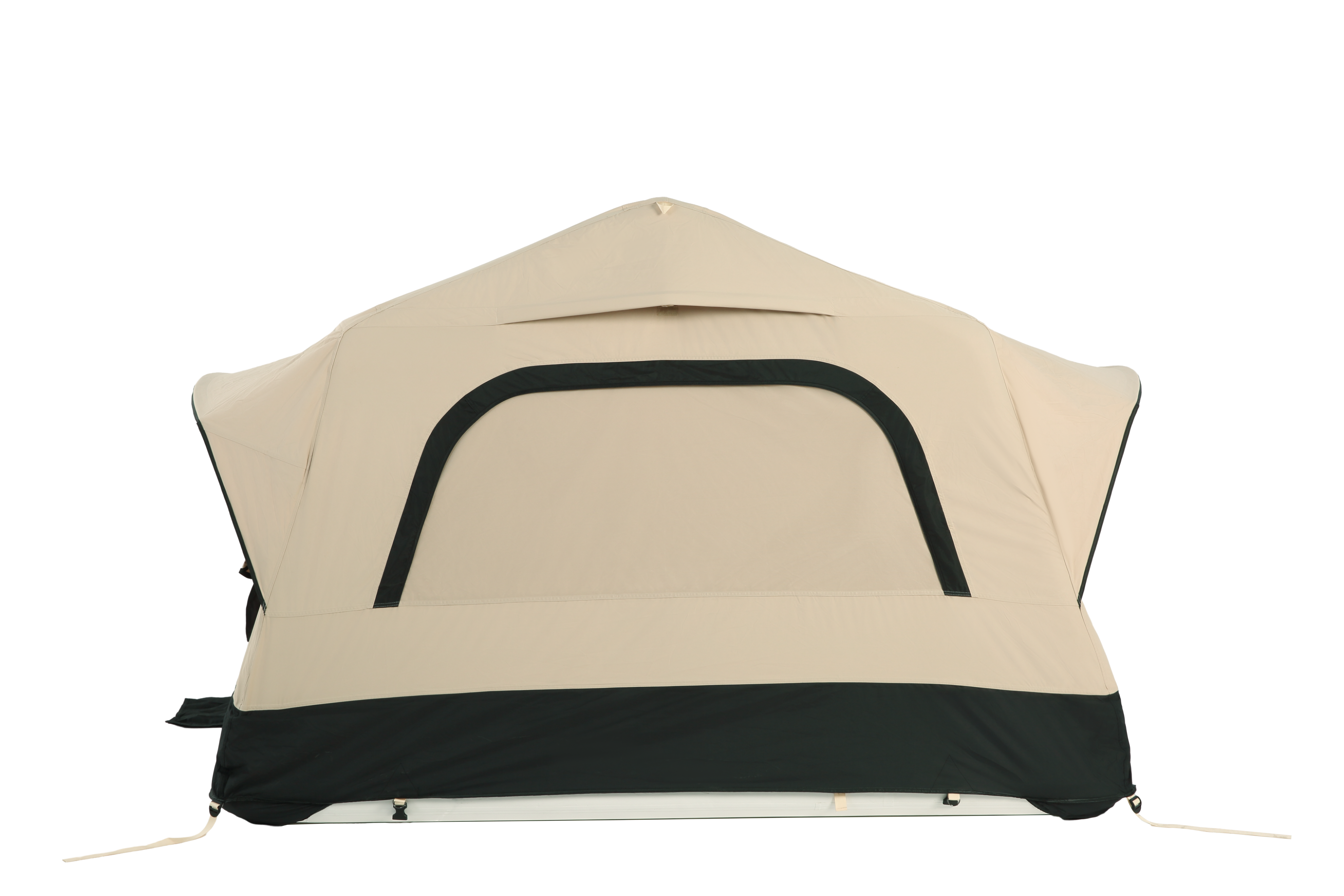 Inflatable Camping Tent with Hand Pump, Roof Tent - Beige + Black