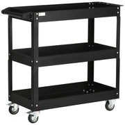 DURHAND Workshop Trolley, 3 Shelves, 150 kg, Black Steel