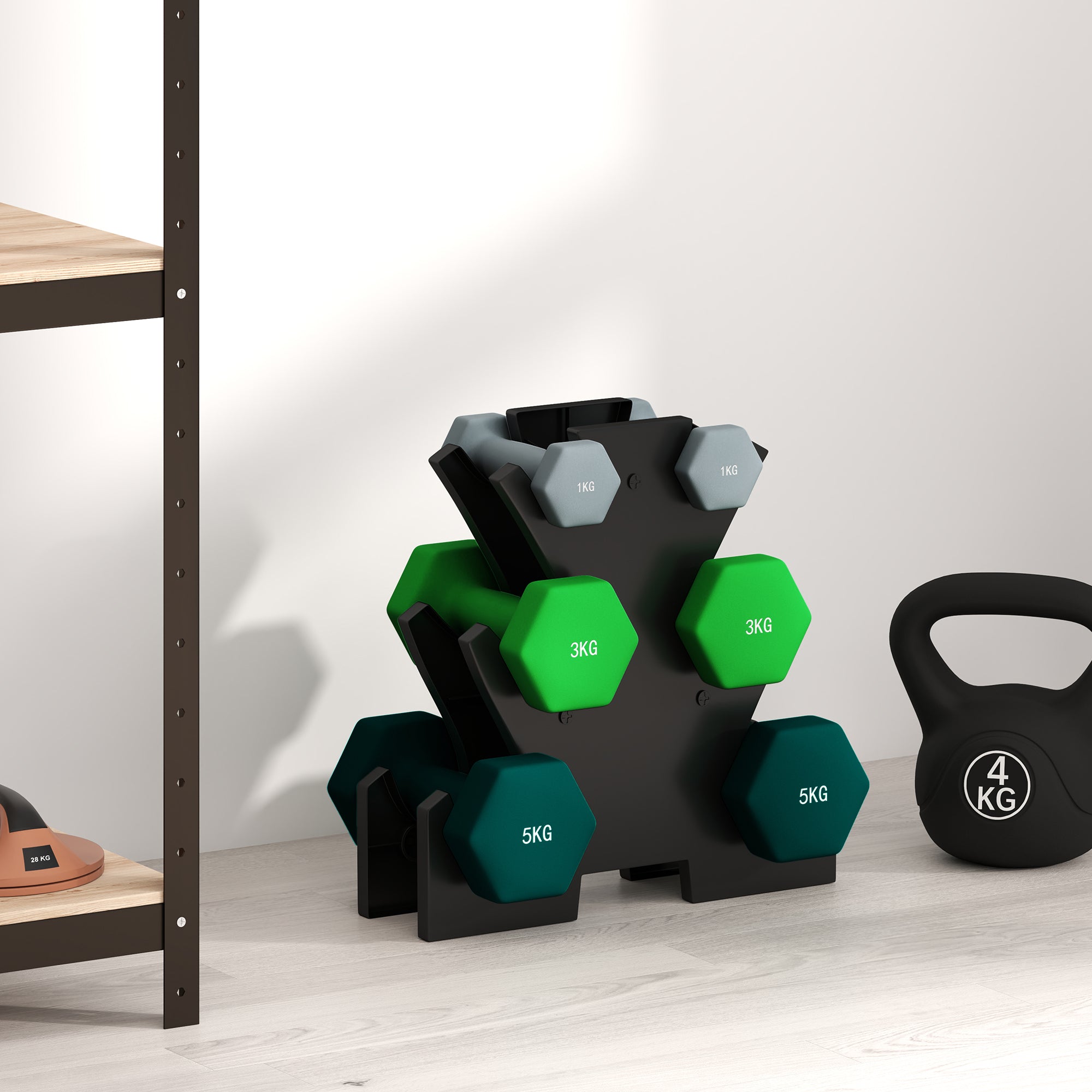 Dumbbell Set 6 Dumbbells with Stand Metal